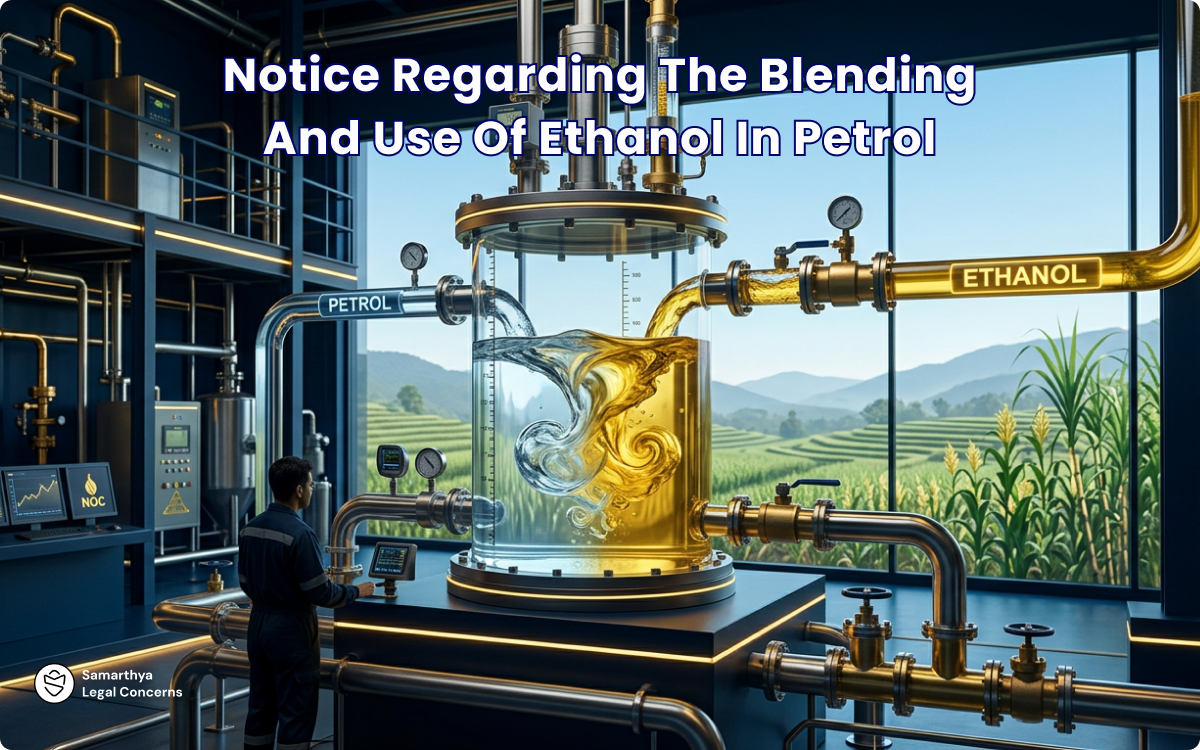 Notice Regarding the Blending and Use of Ethanol in Petrol
